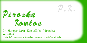 piroska komlos business card